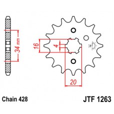 Звезда передняя JT JTF1263.16